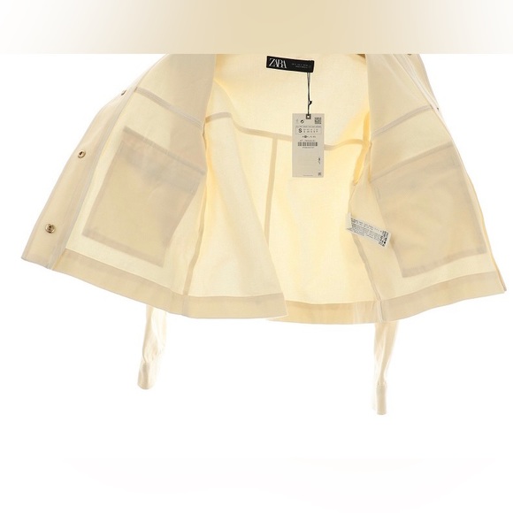 ZARA ECRU DENIM GOLD BUTTON DOWN COLLAR JACKET $89.90 - Picture 5 of 13